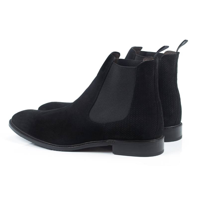 black suede chelsea boots SAPOMAN-BLACK