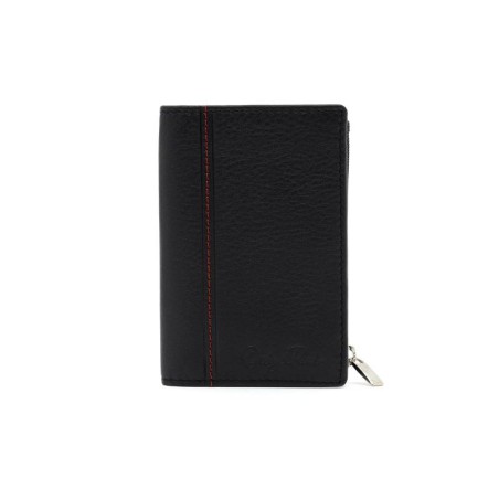 black leather wallet AC-LYON-803-NEGRO