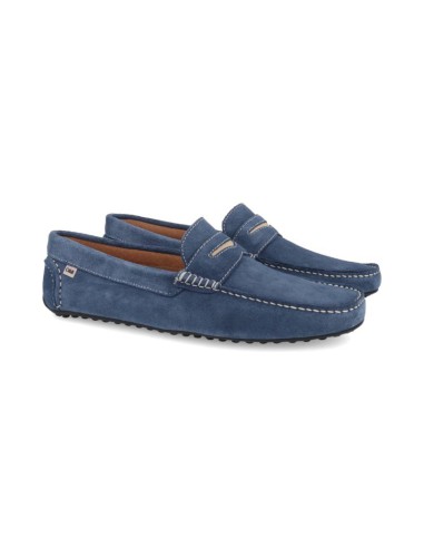 Mocasín de ante con antifaz color azul