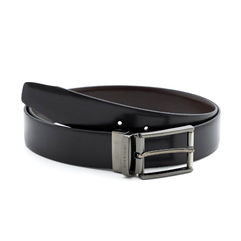 Ceinture en cuir noir B-BRENT-NEGRO-MARRON