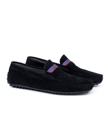 black suede moccasin SEMIPO-NEGRO