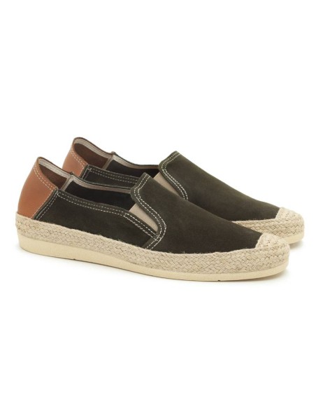 green leather espadrille SEVI-KAKI