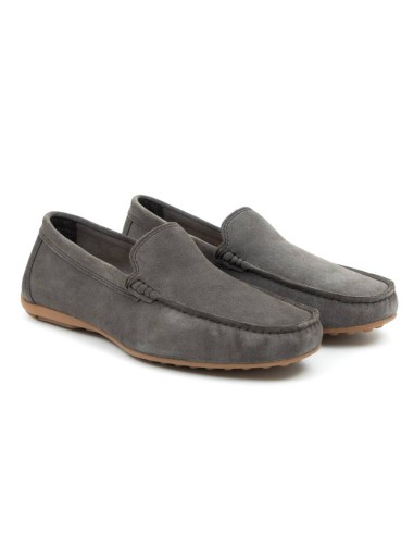 grey suede moccasin SINFEN-GREY