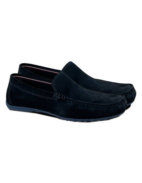 blue suede moccasin SINFORT-BLUE