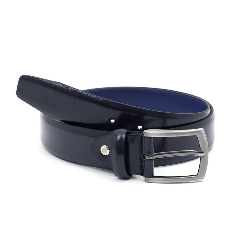 blue leather belt B-CRONI-MARINO