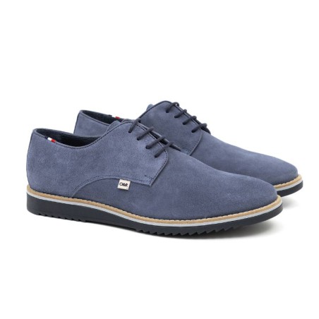 blue suede derby shoes SUTEN-JEANS