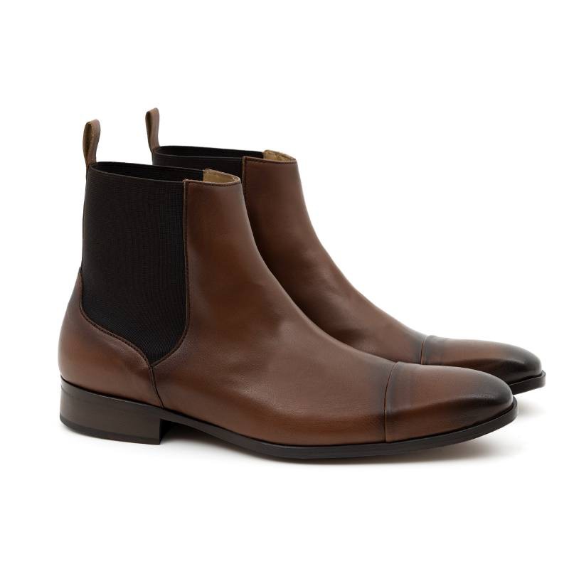 light brown leather chelsea boots TONKER-CUERO