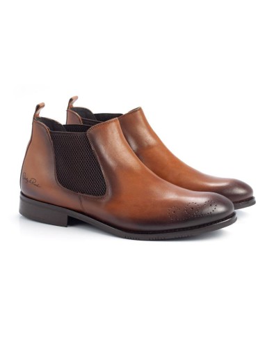 light brown leather chelsea boots VANIL-CAOBA