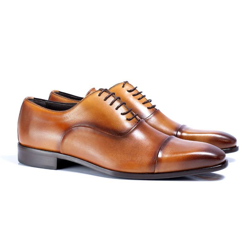 light brown leather oxford shoes VANUX-CUERO