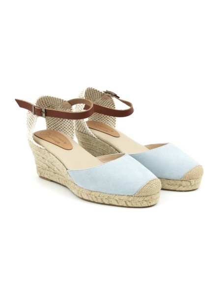 Espadrilles femme suède bleu W-AITANA-SKY