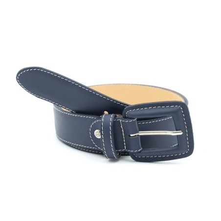 blue leather women's belt WB-COKEN-BLUE