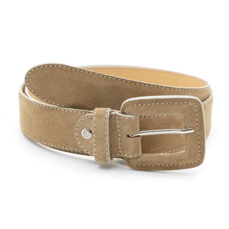 beige suede women's belt WB-SOKEN-CAMEL