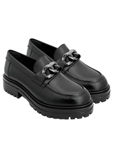 black leather Dressing Shoes W-CHAMEN-BLACK