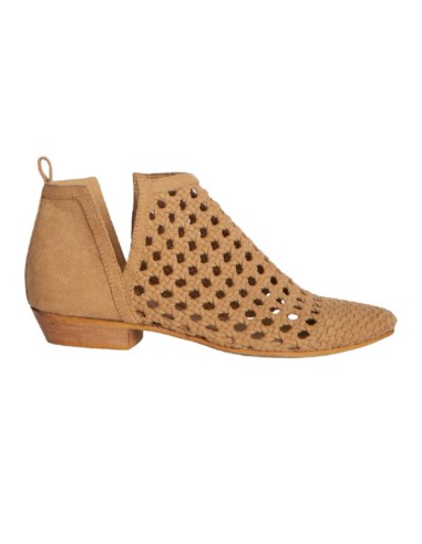 Botines de mujer trenzado trenzado color beige