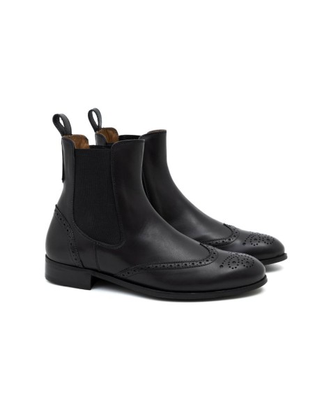 black leather women's ankle boots W-CORTELI-NEGRO