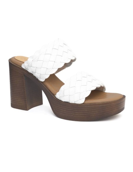 Zapato de Vestir de piel trenzado color blanco W-LARA-BLANCO