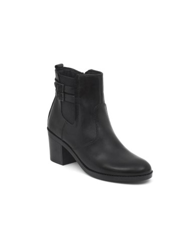 black leather women's ankle boots W-NABILA-NEGRO