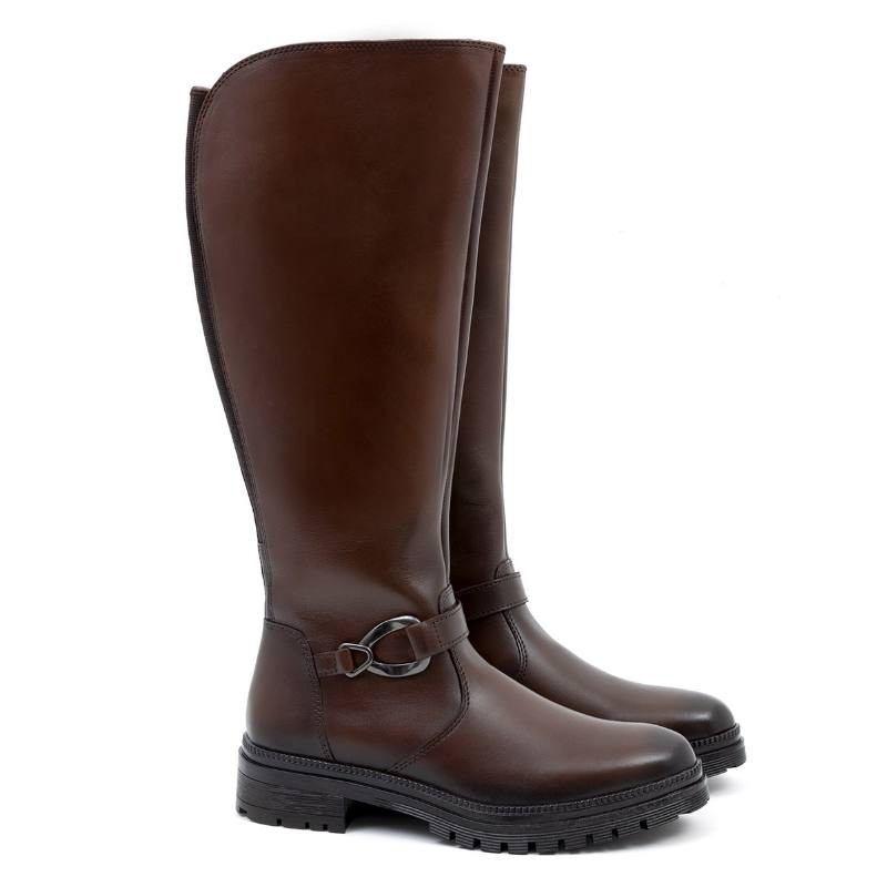 bottes pour femmes en cuir marron W-NABUMAN-MARRON