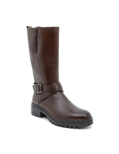 bottes pour femmes en cuir marron W-NADIKO-MARRON