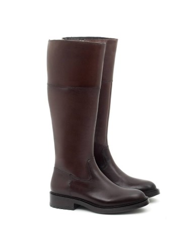 brown leather women's boots W-NALUFMAN-MARRON