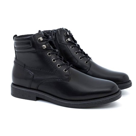 Bottine en cuir noir BERMAN-BLACK