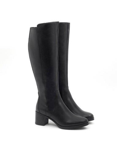 black leather women's boots W-NAPERMEN-NEGRO