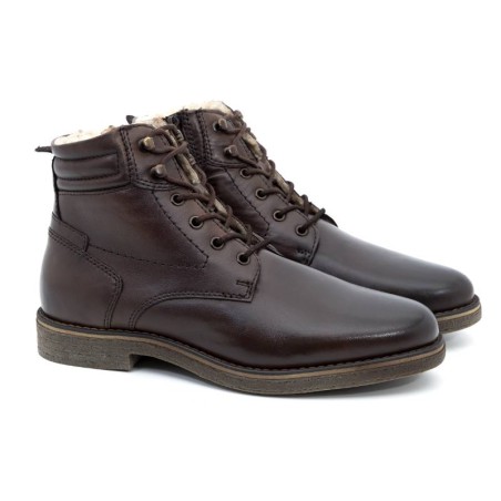 brown leather boots BERMAN-BROWN