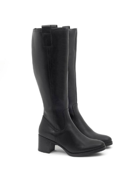 Botas de mujer de piel difuminado color negro W-NAPOLI-NEGRO