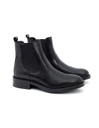 black leather women's ankle boots W-NAPTIN-NEGRO