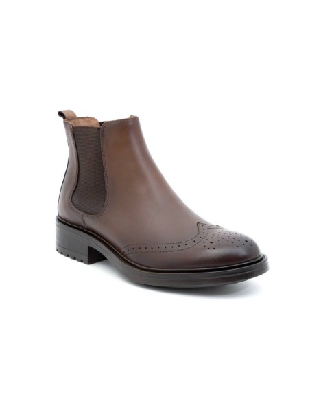 brown leather women's ankle boots W-NAPTOR-CAFE