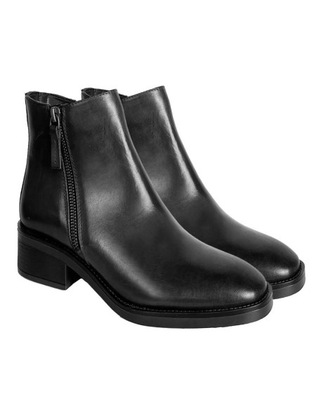 bottines pour femmes en cuir noir W-NARITOR-BLACK