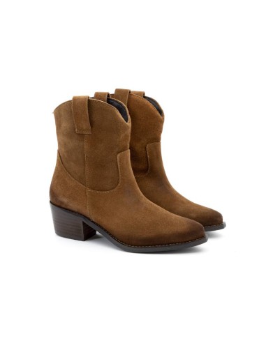 light brown leather women's ankle boots W-NATUSOR-CUERO