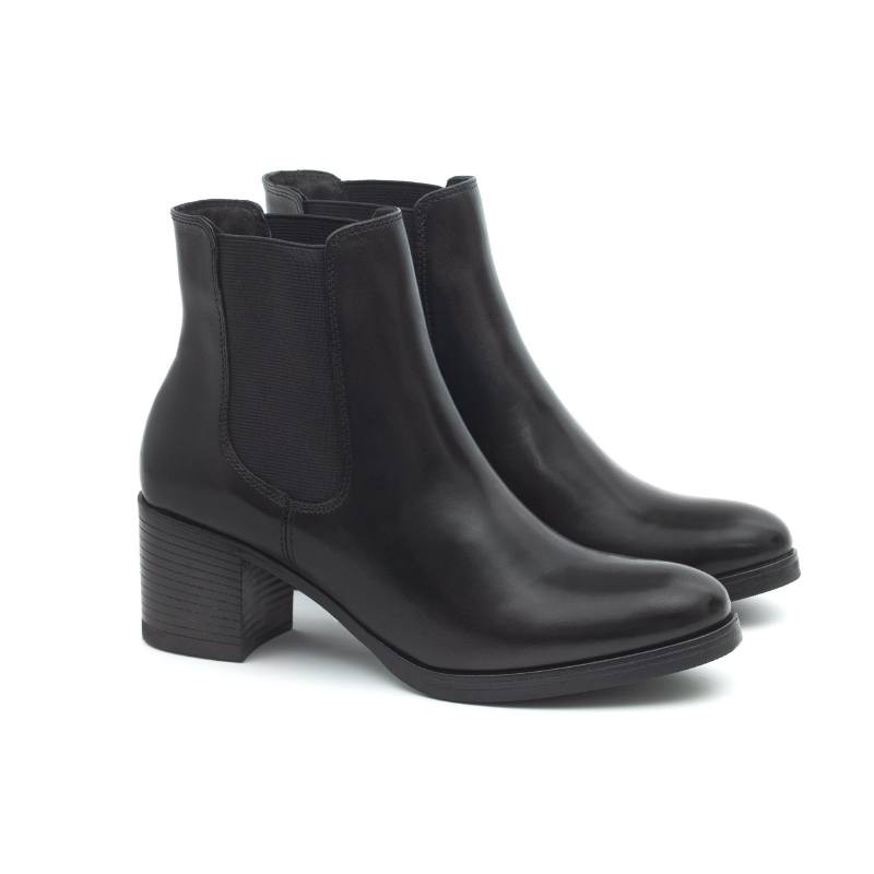 bottines pour femmes en cuir noir W-NAYAMAN-BLACK