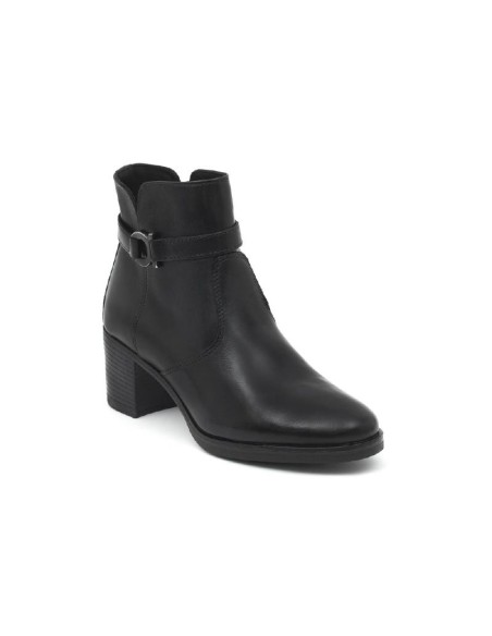 black leather women's ankle boots W-NAZDIFA-NEGRO