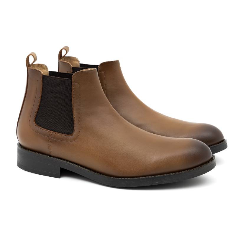 light brown leather boots BETILO-CASTAGNA