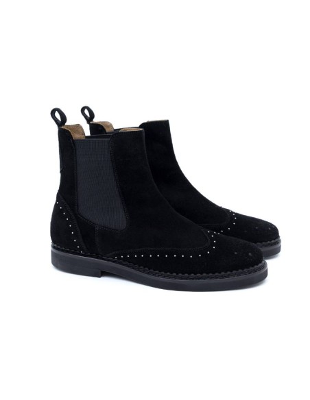 black suede women's ankle boots W-SACHELI-NEGRO