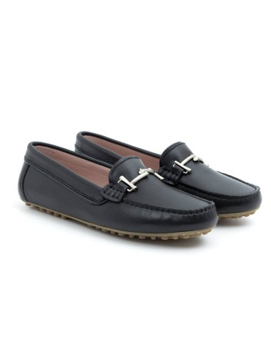 femmes mocassins en cuir bleu W-SAREMEN-NEGRO