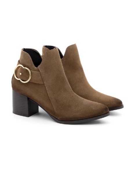 bottines pour femmes suède marron W-SECHARO-MARRON