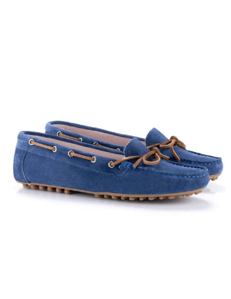 blue suede women's mocassins W-SEDAL-INDIGO