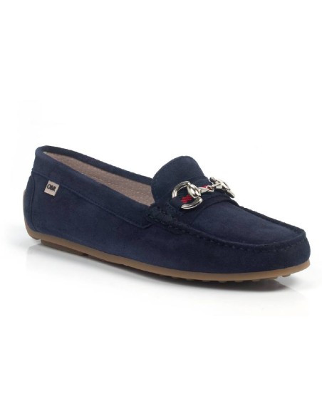 blue suede women's mocassins W-SICHAROR-AZUL