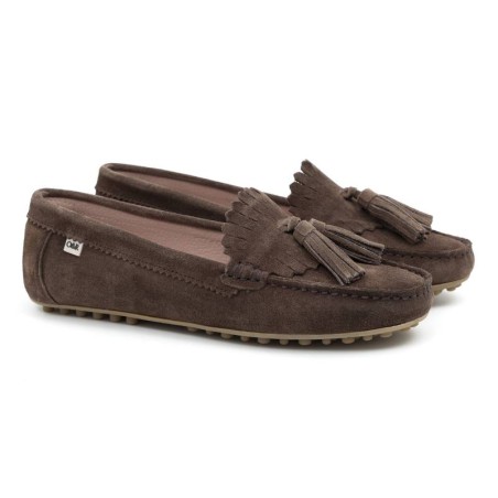 beige suede women's mocassins W-SICTOR-TAUPE