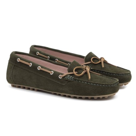 femmes mocassins suède vert W-SIRON-MUSGO