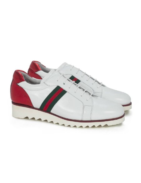 white leather Women's sport shoe W-SUCHE-BLANCO