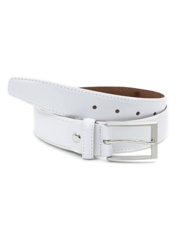 Ceinture en cuir blanc B-LANKOR-WHITE