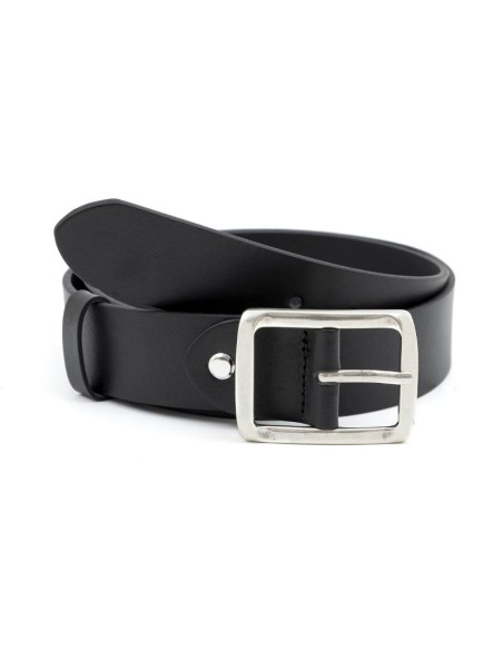 black leather belt B-LANMEN-BLACK