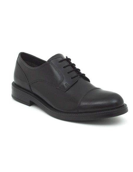 Derby de piel con costura color negro BLEMANS-NEGRO