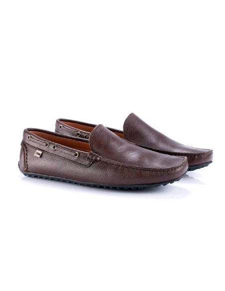 Mocassin en cuir marron BRINOCO-MARRON