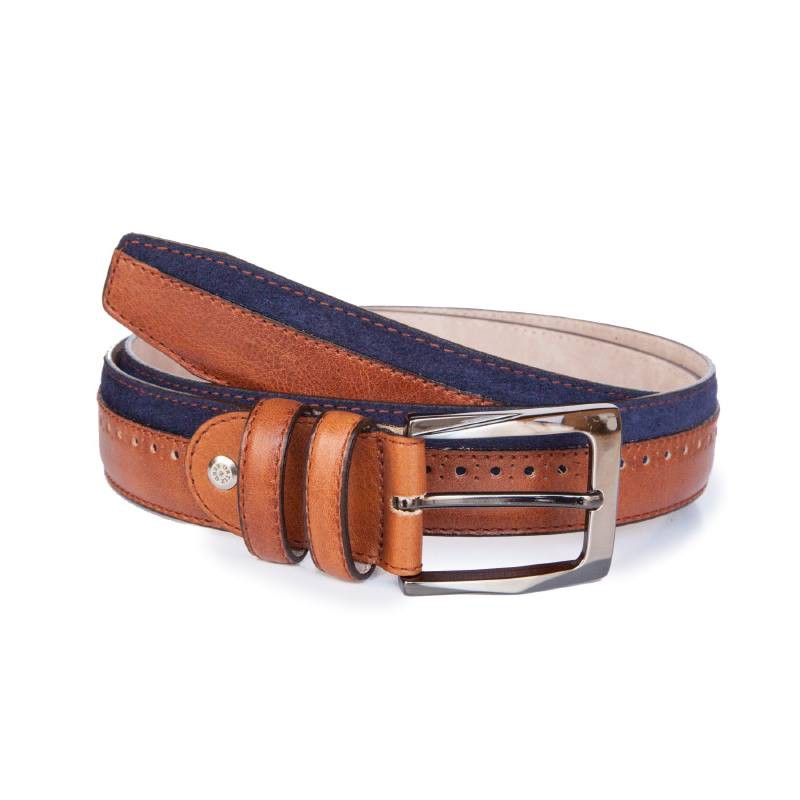 Ceinture en cuir bleu B-SALONI-AZUL