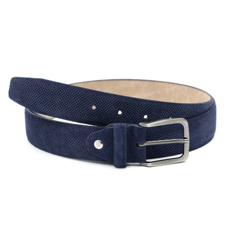 blue suede belt B-SEMIS-NAVY