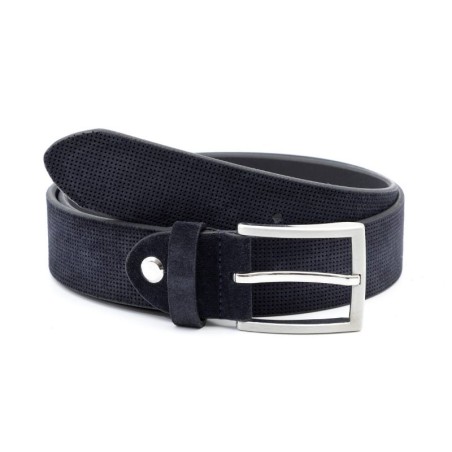 blue suede belt B-SORTMEN-NAVY